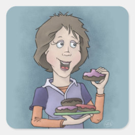 Rosquinhas com etiqueta quadrada de borrifagem