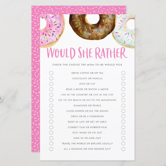 Rosquinhas cor-de-rosa e chocolate fariam o jogo d (Frente/Verso)