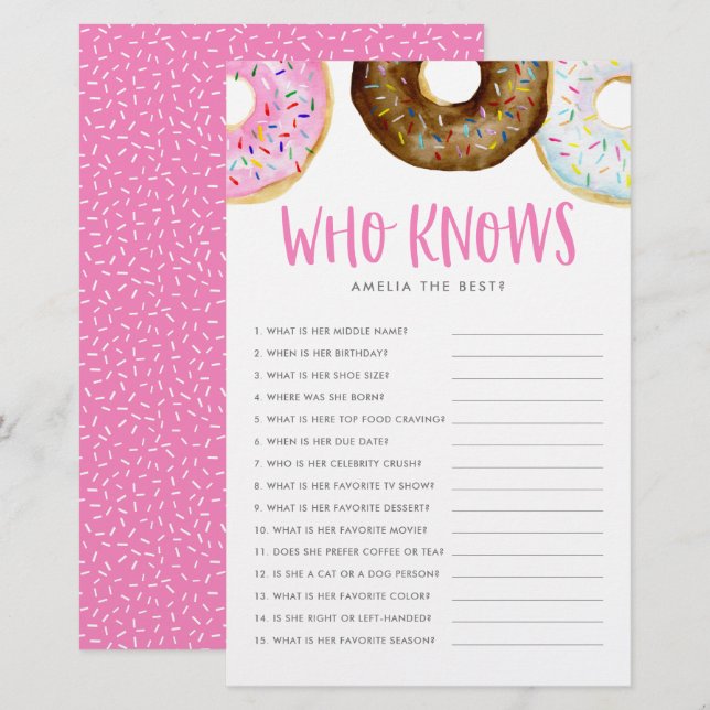 Rosquinhas rosa e chocolate que conhecem o melhor  (Frente/Verso)