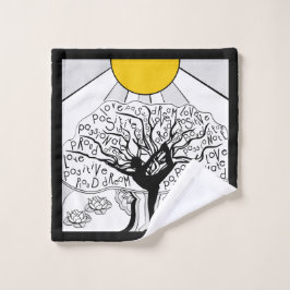 Rosto Afirmações de Toalha de Árvore de Yoga