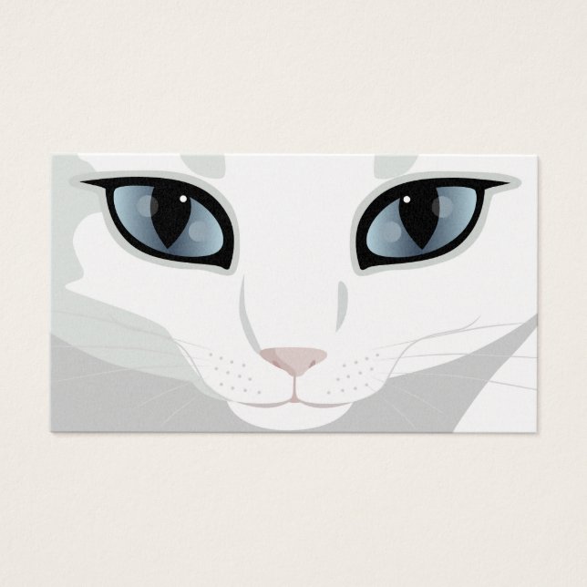 Rosto branco de gato com cor de olho na sua escolh (Frente)