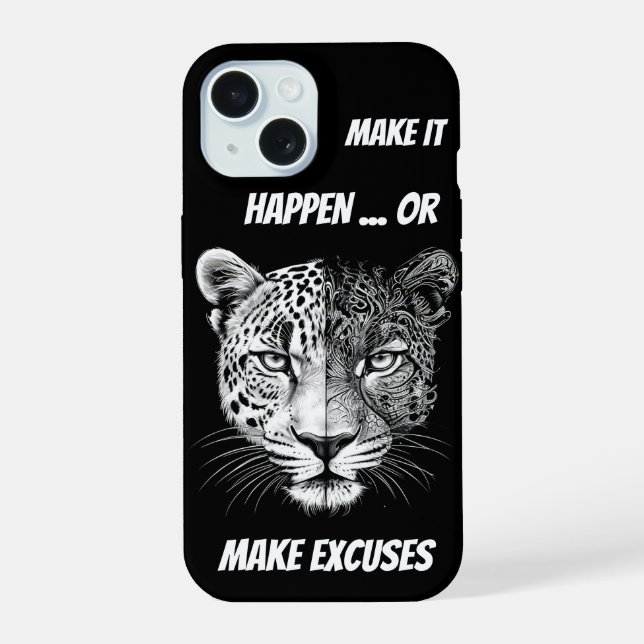 Rosto de leopardo preto e branco (Verso)