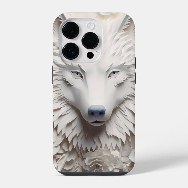 Rosto de Lobo Branco 3D (Verso)