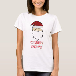 Rosto de Papai Noel Fofo e Gordinho – Camiseta de 