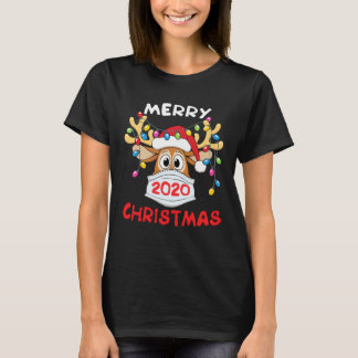 Rosto de Reindeer Máscara 2020 Camisa De Natal Eng