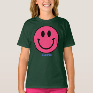 Rosto de Sorriso Rosa Emoji T-Shirt HAMbyWG