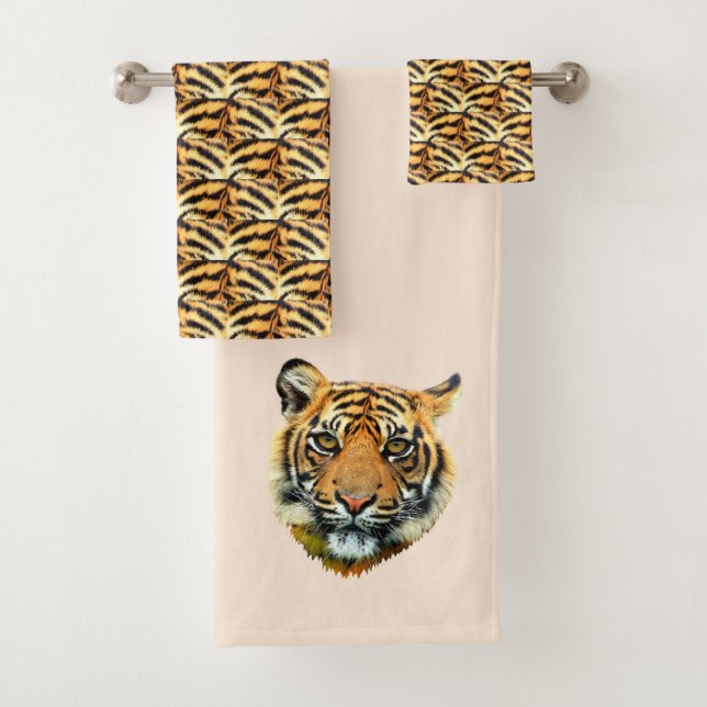 Rosto de tigre elegante em conjunto de toalha de b (Insitu)