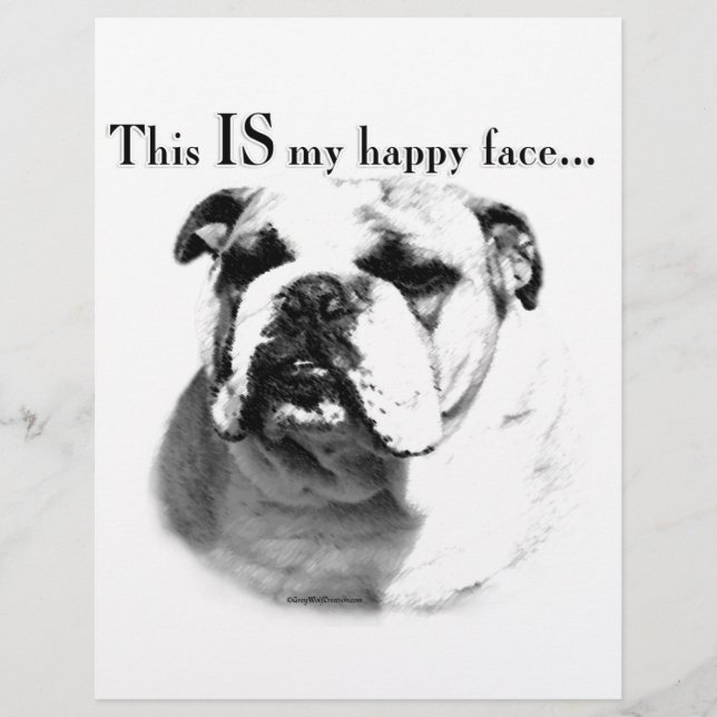 Rosto Feliz Bulldog (Frente)