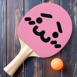 Rosto Fofo Desajeitado Raquete de Ping Pong Rosa C