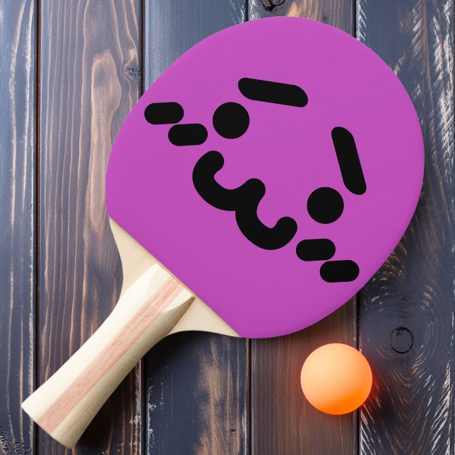 Rosto Fofo Desajeitado Raquete de Ping Pong Roxa (Criador carregado)