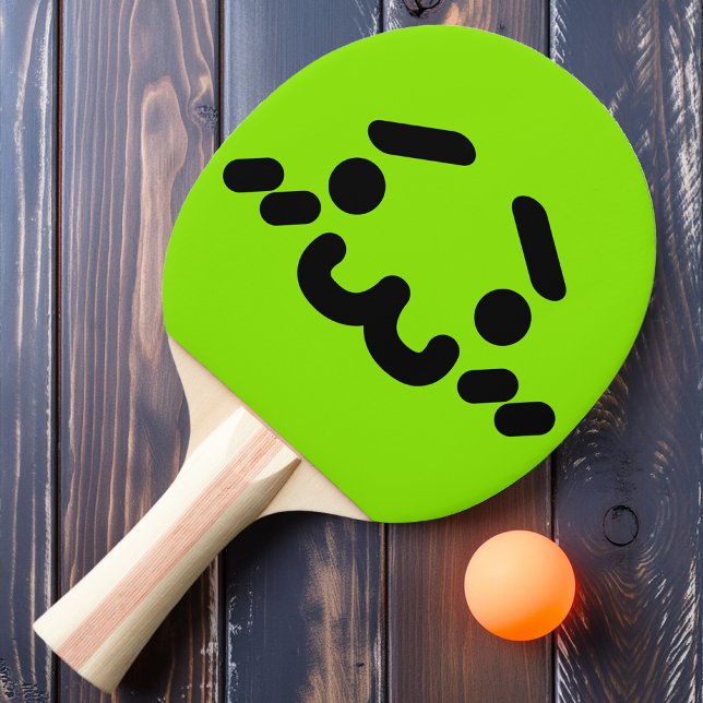 Rosto Fofo Desajeitado Raquete de Ping Pong Verde (Criador carregado)