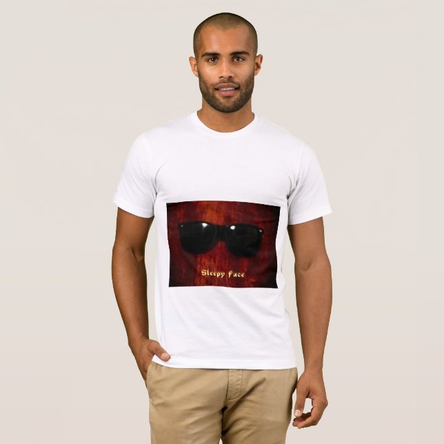 Rosto Sonolento - Unisex - Camisa Branca Básica de (Frente Completa)
