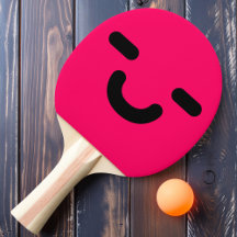 Rosto Sorridente Satisfeito Raquete de Ping Pong R