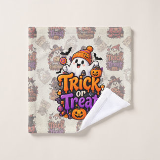 Rosto Toalha de Lavagem de Halloween Fantasma de Doce ou