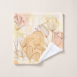 Rosto toalha floral linear de ouro gradiente