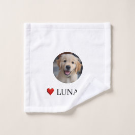 Rosto Toalha Personalizada com Foto e Nome de Cão para A