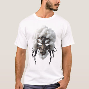 Rosto tribal em nuvens - Camisa de Arte Inspirador