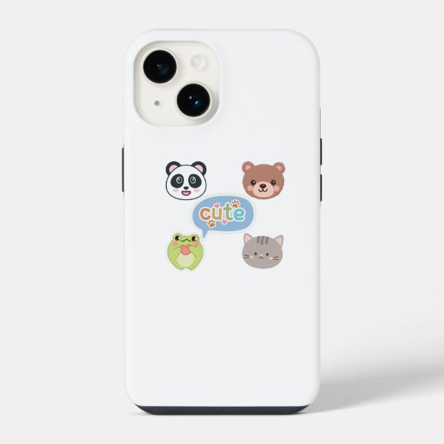 Rostos de Animais Kawaii Fofos | Adorável Design d (Verso)