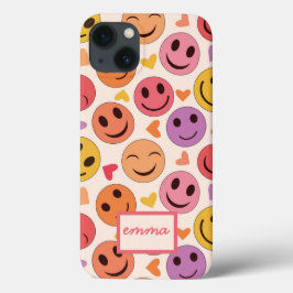 Rostos felizes sorrindo com nome personalizado