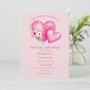 Rosy Blooms Sweetheart Chá de fraldas Convite