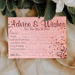 Rosy Confetti Glitter Wedding Advice Deseja Cartõe<br><div class="desc">Conselhos de Casamento e Cartões de Desejo para noiva e noiva,  Desejos para Sr. & Sra. - Chá de panela,  Bachelorette Games.</div>