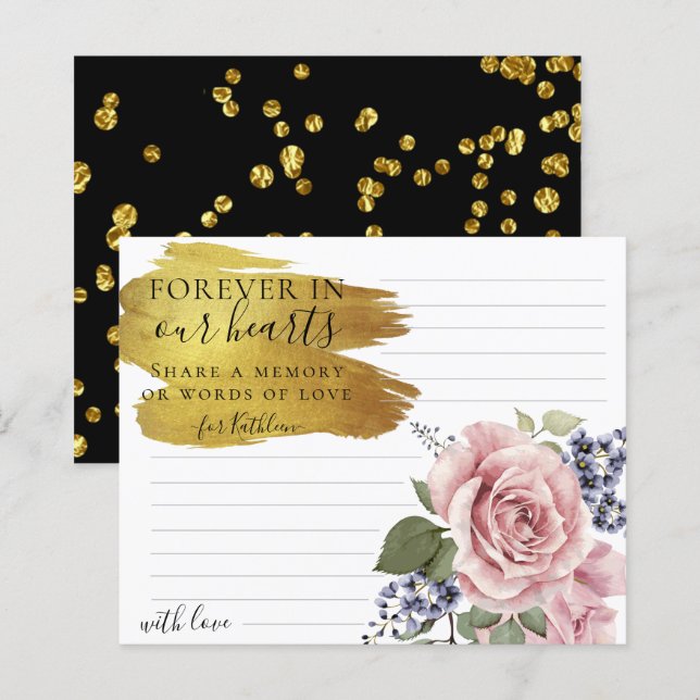 Rosy Floral Elegant Compartilha uma Placa Funeral  (Frente/Verso)