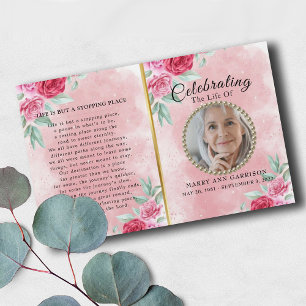 Rosy Modern Celebration of Life Program