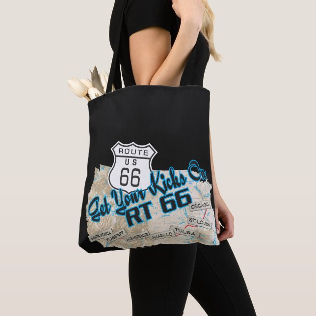 rota 66 pegue seus prazeres bolsa tote (Close Up)