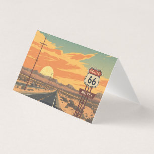 Rota 66 Pôr do Sol Estrada Vintage Viagem Arte