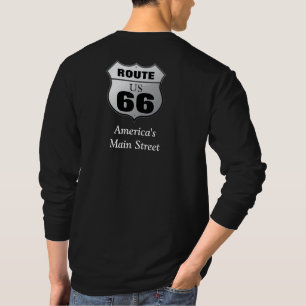 Rota 66 - T-shirt longo da luva dos homens