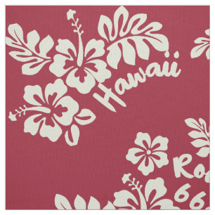 Rota 66 Tecido Vermelho Vintage do Sonho Havaiano