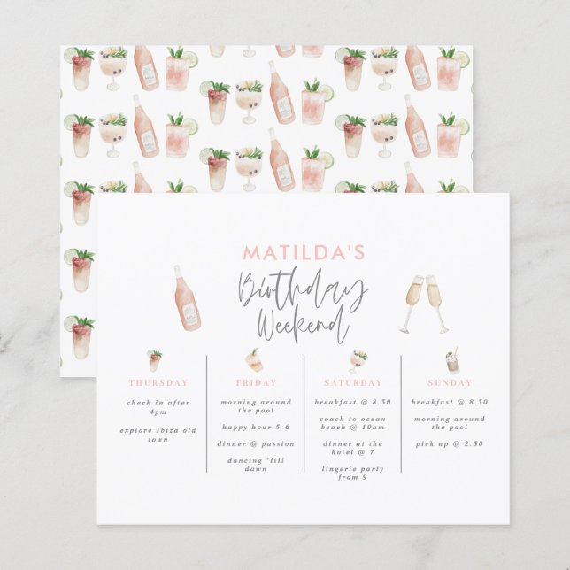 Rota de aniversário elegante do orçamento (Frente/Verso)