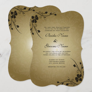 Rotações de Flor Preto no Convite para Casamento t