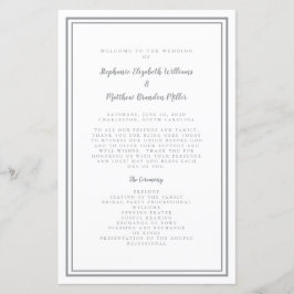 Roteiro de Casamento Cinza e Branco Programa de Ce