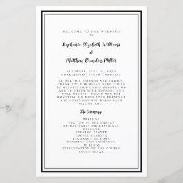 Roteiro de Casamento Preto e Branco Programa de Ce