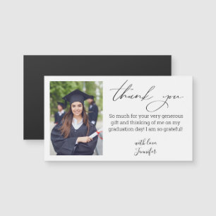 roteiro elegante agradecimento graduação foto ímã