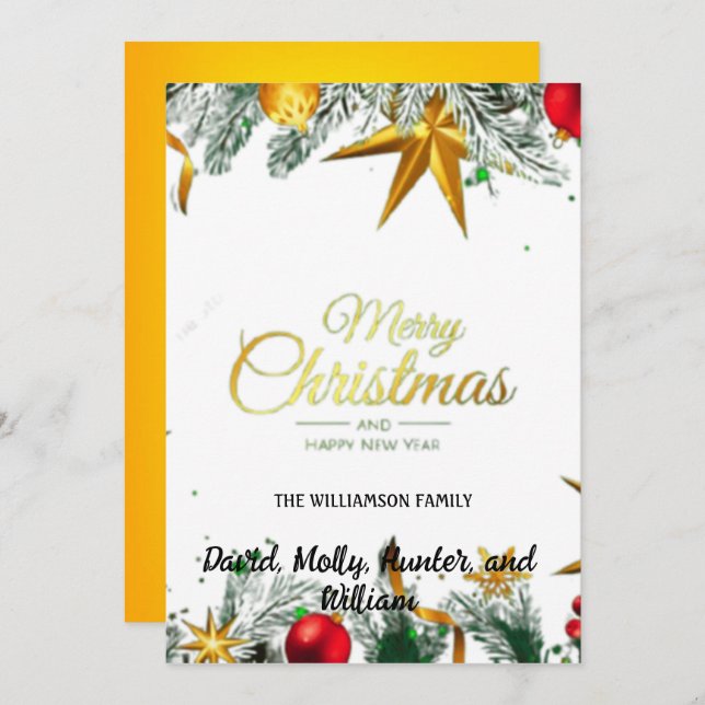 Roteiro Feliz Natal - Cartão Branco de Férias (Frente/Verso)