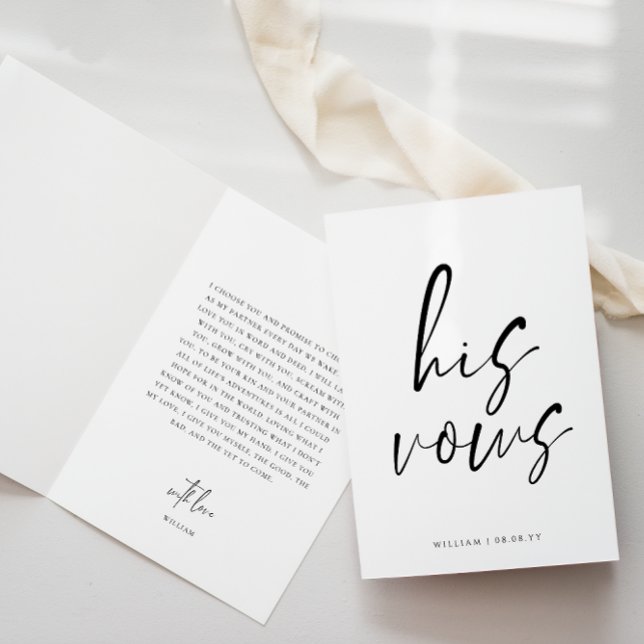 Roteiro O Seu Cartão De Casamento De Vows (Modern Script His Vows Book )