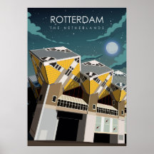 Roterdão Vintage - Poster de viagens neerlandês mí
