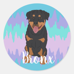 Rottweiler Adesivo redondo clássico