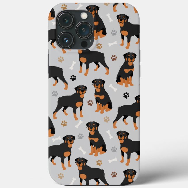 Rottweiler Cachorros e Patas-Matriz iPhone Cas (Verso)