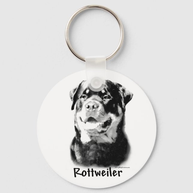 Rottweiler - Chaveiro de carvão vegetal (Frente)