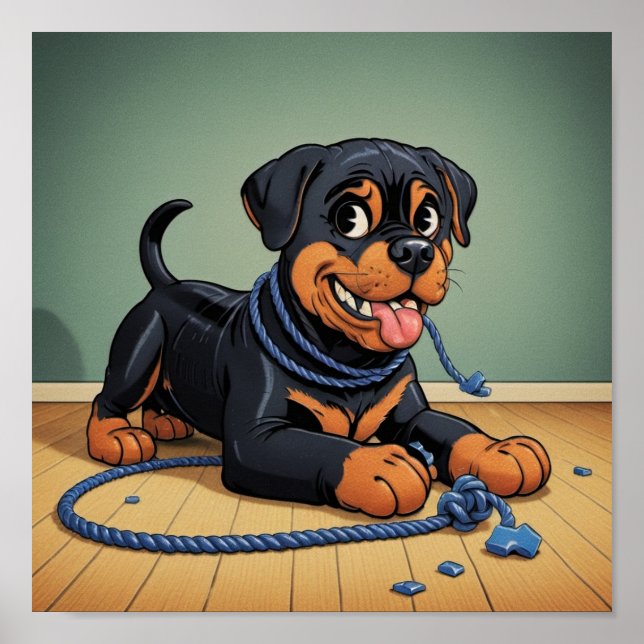 Rottweiler com Poster de brinquedo (Frente)