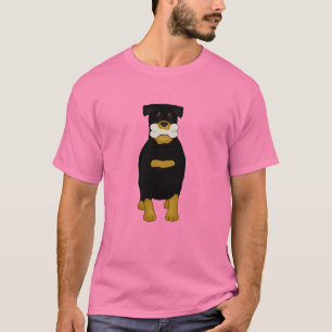 Rottweiler com T-Shirt óssea