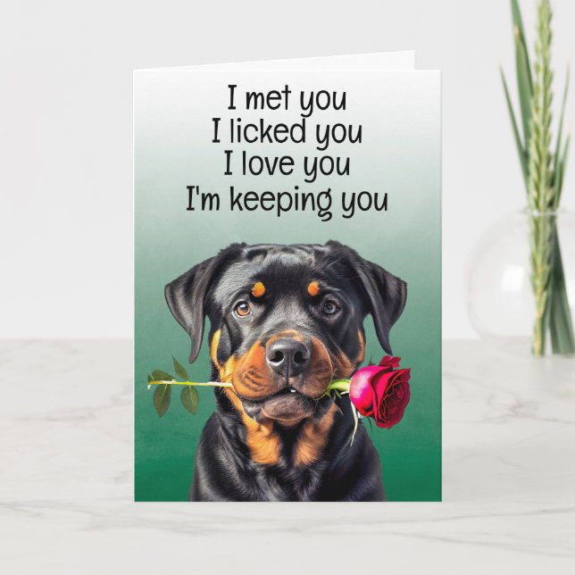 Rottweiler de Cartão de Aniversário Engraçado Pers (Frente)