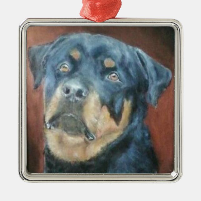 Rottweiler - enfeites de natal superiores (Frente)