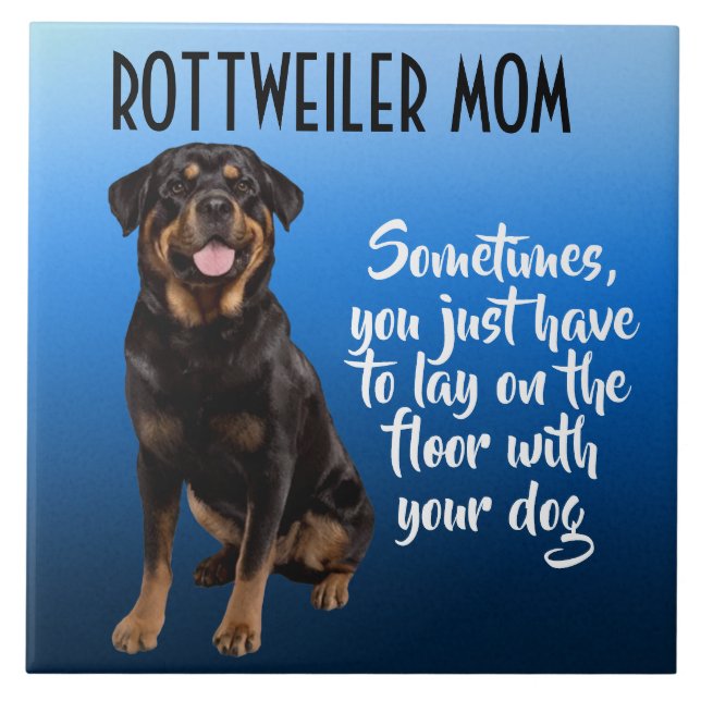 Rottweiler Mãe Azulejo Cerâmica (Frente)