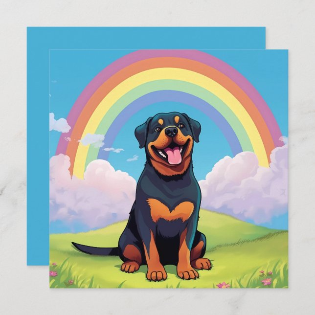 Rottweiler Rainbow Bridge Personalizada Nome do Cã (Frente/Verso)