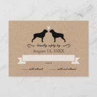 Rottweiler Silhouettes Resposta de Casamento RSVP