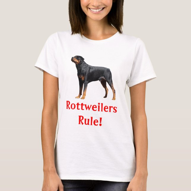 Rottweilers Regra Cachorro Cachorro Camiseta (Frente)